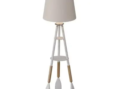 Nautical Tripod Oar Floor Lamp 3D model