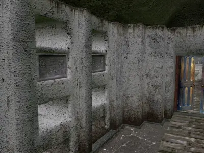 Old catacombs interior Low-poly 3D model