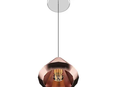 Ceiling Lamp with Copper Shade 02 3D model