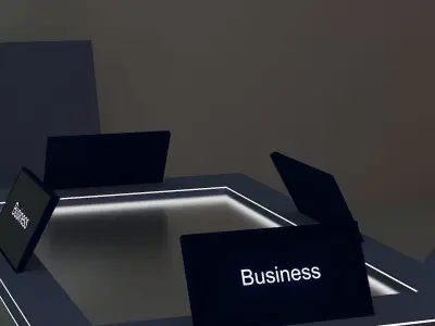Futuristic meeting room 3D model
