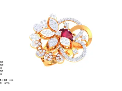 Women Ring  Render 3dm STL OBJ FBX Details 3D print model 132