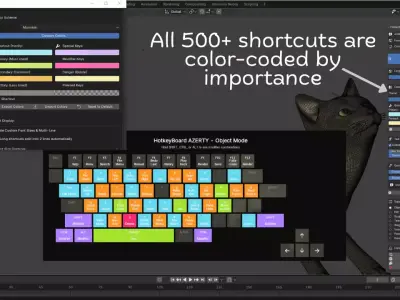 French Keyboard Shortcuts in Blender HotkeyBoard AZERTY Addon 3D model