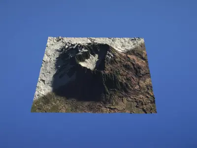 Landscape Environment Volcano Snow 34 Low-poly 3D model