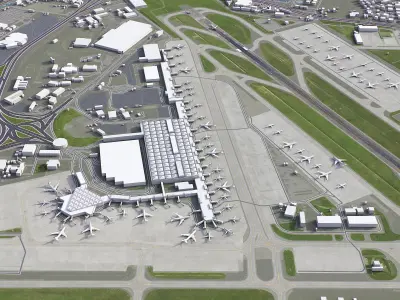 Istanbul - Ataturk Airport - ISL Low-poly 3D model