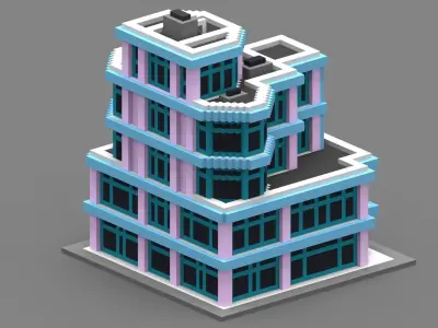 House Voxel - 21 Low-poly 3D model