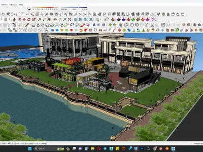 Container architecture blocks 3D model