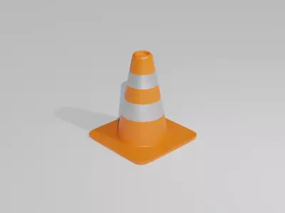 Traffic Cone Low-poly 3D Model 3D model