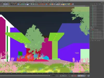 ARCHITECTURAL OFFICE ENTRANCE - Corona for Cinema4D Scene Files 3D model