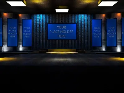 virtual set tv studio 3D model