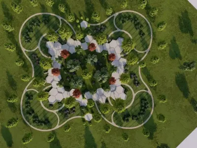 public park-Private Park Landscape 3D model