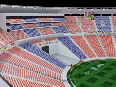 Cricket Stadium Low-poly 3D model