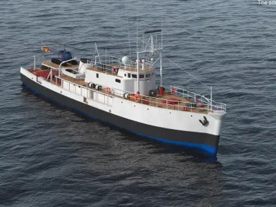  Research Vessel with Helicopter 