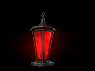 Stylized lantern Low-poly 3D model