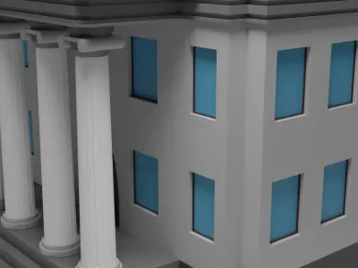 Bank building Low-poly 3D model