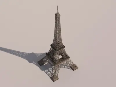 Eiffel Tower day and night 3D model