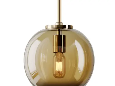 1-Light Single Globe Pendant Clear  Blue and Amber By Casamotion 3D model
