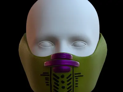 Gas mask helmet 3d model scifi Low-poly  Low-poly 3D model 139