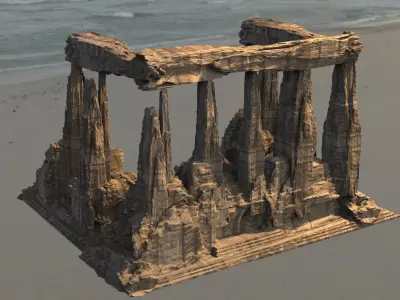 Golem giant Ruins Rocks 3D model