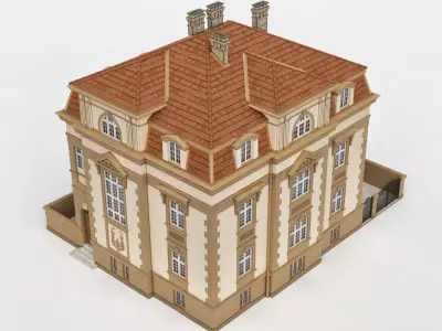 Elegant Townhouse HQ Model 3D model