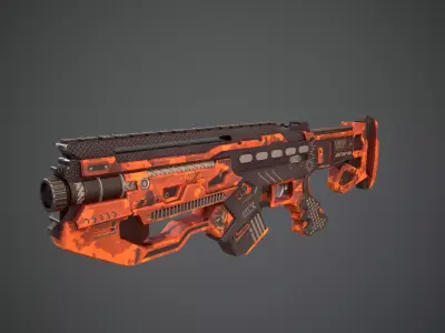 Space gun sci fi concept weapon Low-poly 3D model