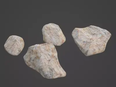 Rock Stone Low-poly 3D model 6