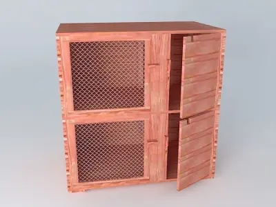 Two tier rabbit hutch Free 3D model