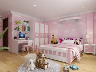 Kids room   Low-poly 3D model