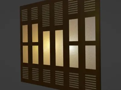 Sliding door Low-poly 3D model
