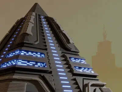 Pyramid Spaceship 3D model