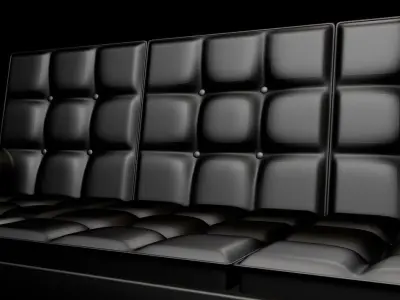 Room interior furniture items sofa chair and table with lights 3D model