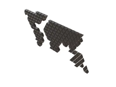 Earth Map Triangle Style v1 001 Low-poly 3D model