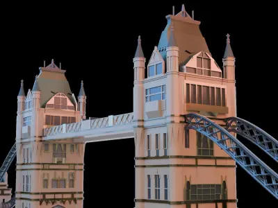 Tower Bridge London Low-poly 3D model