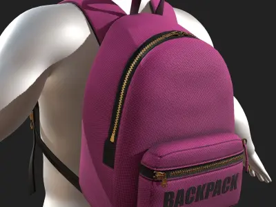 Backpack Camping color bag baggage pockets  Low-poly 3D model