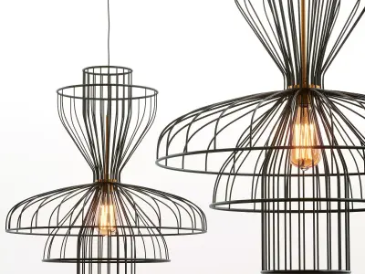 Chandelier cage pendant light Low-poly 3D model