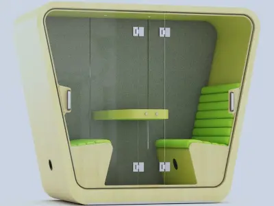 Office phone booth Low-poly 3D model