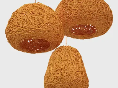 Lamp wicker n61 3D model