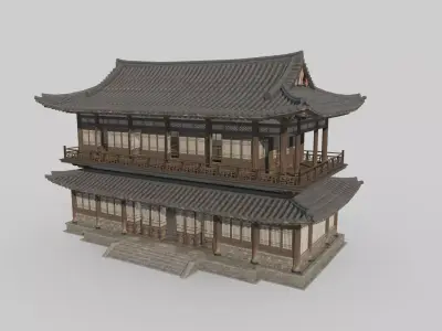 Asian Ancient Architecture Tavern Teahouse 3D model
