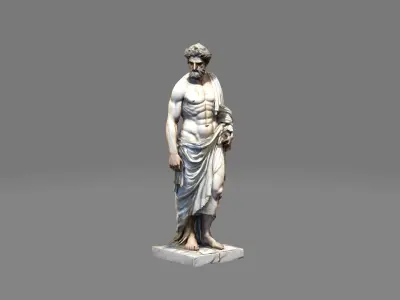 Greek-style Sculpture Statue Low-poly 3D model