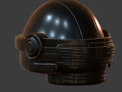 Gas mask helmet futuristic 3d model scifi Low-poly  Low-poly 3D model
