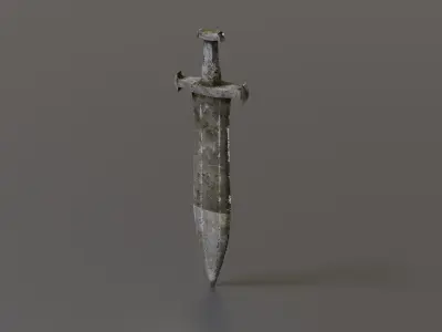 Stone sword Low-poly 3D model