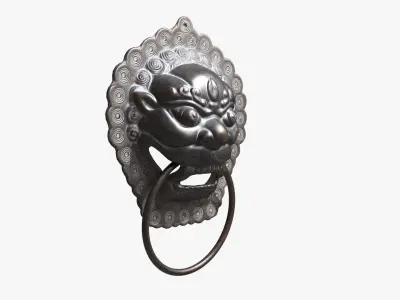 Chinese animal head door knocker03 PBR 3D model
