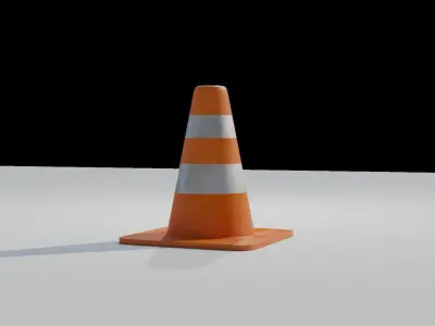 Traffic Cone Low-poly 3D Model 3D model