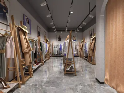 Boutique - Girls and women clothing store 3D model