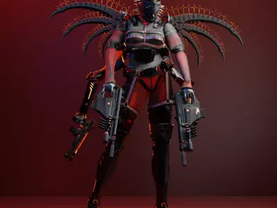 Bone Queen sci-fi Character 3D model