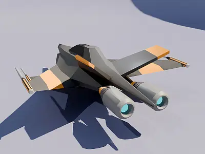 Lowpoly space mouse spaceship Low-poly 3D model