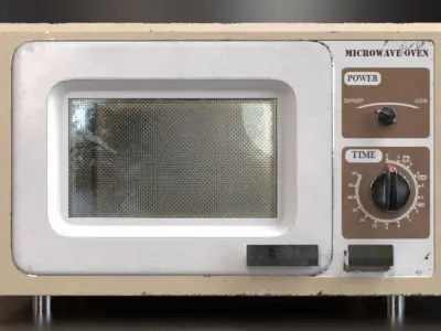 Vintage Microwave Oven Low-poly 3D model