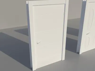White  3 Door 3D model Low-poly 3D model