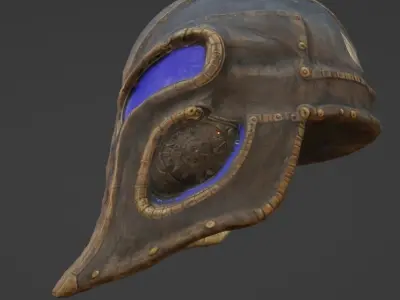 Sci-fi Helmet 3D model 8