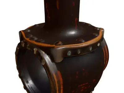 Industrial Rusty Pipe Junction Connector Low-poly 3D model