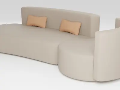 Designer sofa in Scandinavian style 3D model